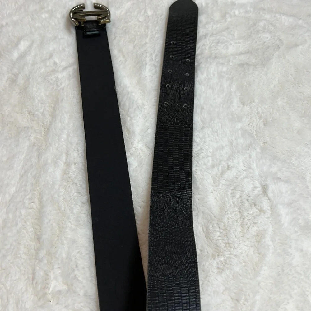 JUST CAVALLI Black ITTIERRE Belt RARE ✨Vintage 38